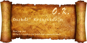 Oszkó Krisztián névjegykártya